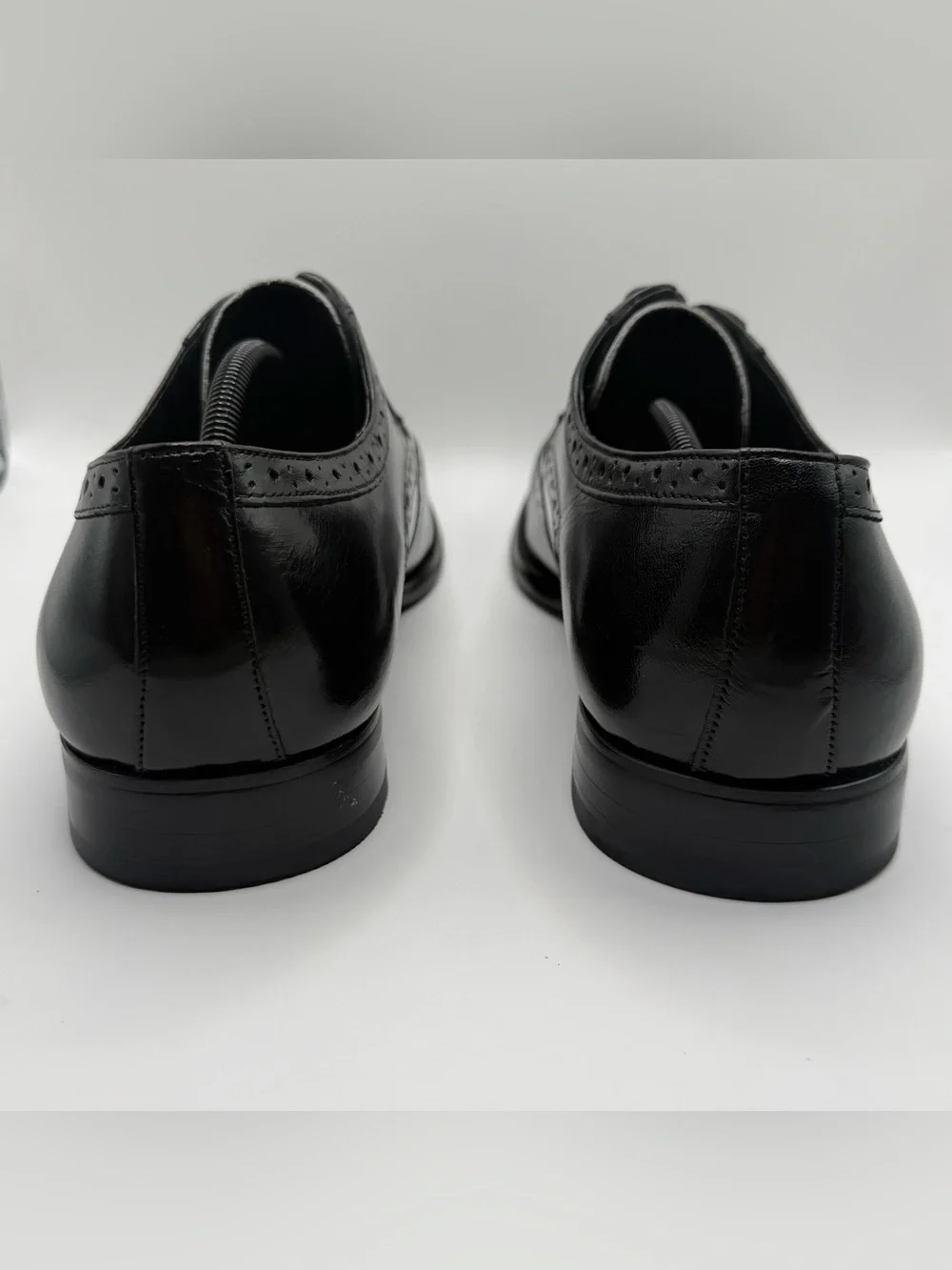 Stacy Adams Black and White Two-Tone Wingtip Oxfords